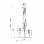 Lámpara de suspensión 3 luces en diseño de metal blanco o natural - Stylus Viadurini