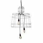 Lámpara de suspensión 3 luces en diseño de metal blanco o natural - Stylus Viadurini