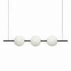 Lámpara de suspensión 3 luces en latón y vidrio 2 acabados - Alma de Il Fanale Viadurini