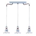 Lámpara de Suspensión 3 Luces Vintage Artesanal Hierro y Cerámica - Chieti