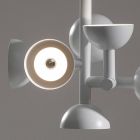 Lámpara de Suspensión Diseño 6 Luces en Aluminio Blanco o Negro - Celio Viadurini