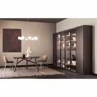 Lámpara de suspensión con 8 luces de latón natural y vidrio - Molecola de Il Fanale Viadurini