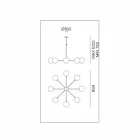 Lámpara de suspensión con 8 luces de latón natural y vidrio - Molecola de Il Fanale Viadurini