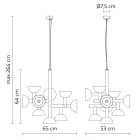 Lámpara de Suspensión Diseño 9 Luces en Aluminio Blanco o Negro - Celio Viadurini