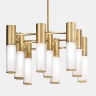 Lámpara de suspensión 9 luces en latón y diseño de vidrio - Etoile de Il Fanale Viadurini
