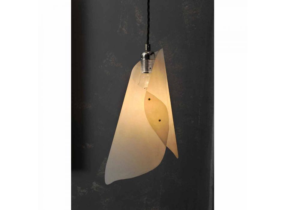 Lámpara de suspensión con 2 luces, diseño moderno, cromo. Viadurini