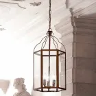 Lámpara de techo con 3 luces de latón y vidrio Turandot Viadurini