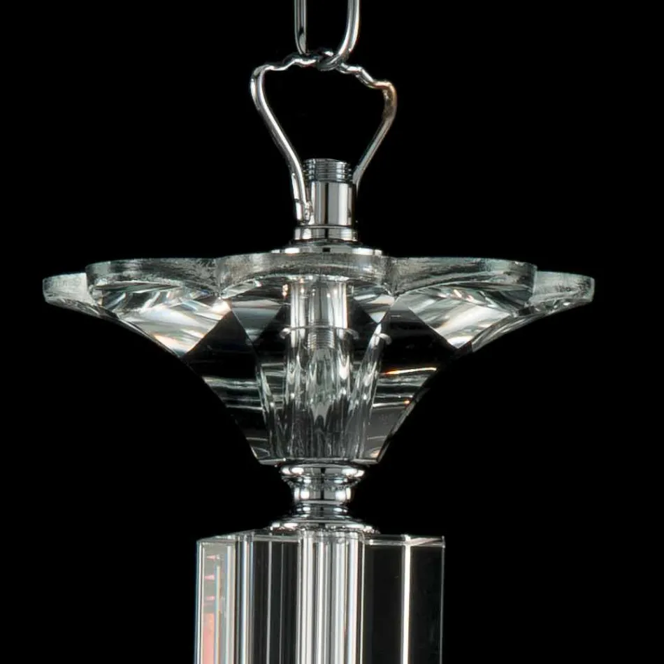 Lámpara de techo 3 luces vidrio y cristal Ivy, fabricado en Italia Viadurini