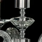 Lámpara de techo 3 luces vidrio y cristal Ivy, fabricado en Italia Viadurini