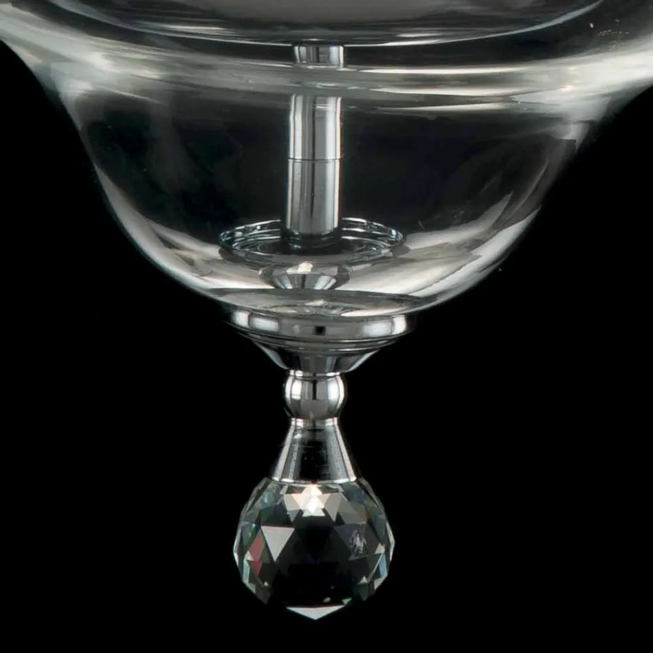 Lámpara de techo 3 luces vidrio y cristal Ivy, fabricado en Italia Viadurini