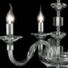 Lámpara de techo 3 luces vidrio y cristal Ivy, fabricado en Italia Viadurini