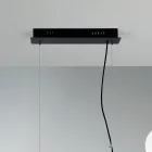 Lámpara de suspensión con 5 luces en metal y vidrio soplado moderno - Birga Viadurini