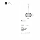 acero pintado lámpara colgante, Ø90xh.53xl.cavo100cm, alegría Viadurini