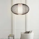 acero pintado lámpara colgante, Ø90xh.53xl.cavo100cm, alegría Viadurini