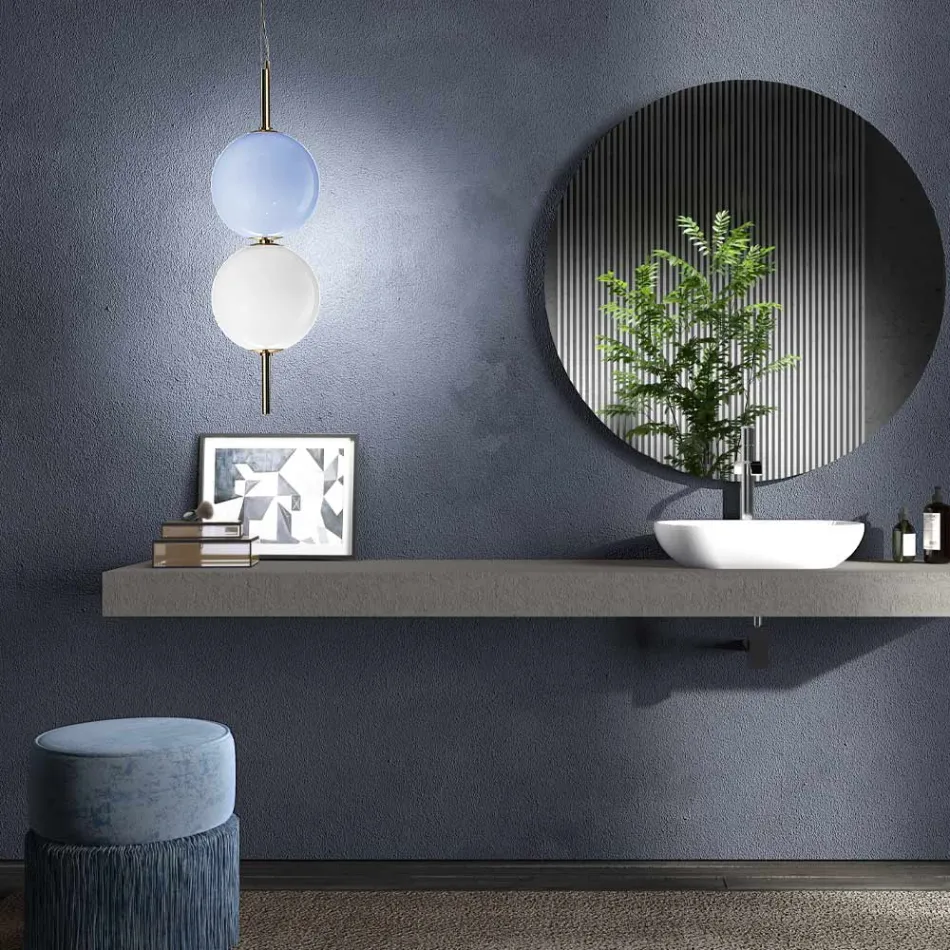 Lámpara de suspensión artesanal de vidrio soplado veneciano - Jupiter Viadurini