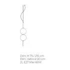 Lámpara de suspensión artesanal de vidrio soplado veneciano - Jupiter Viadurini