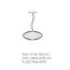 Lámpara de suspensión hecha a mano de vidrio soplado en Venecia - Dafne Viadurini