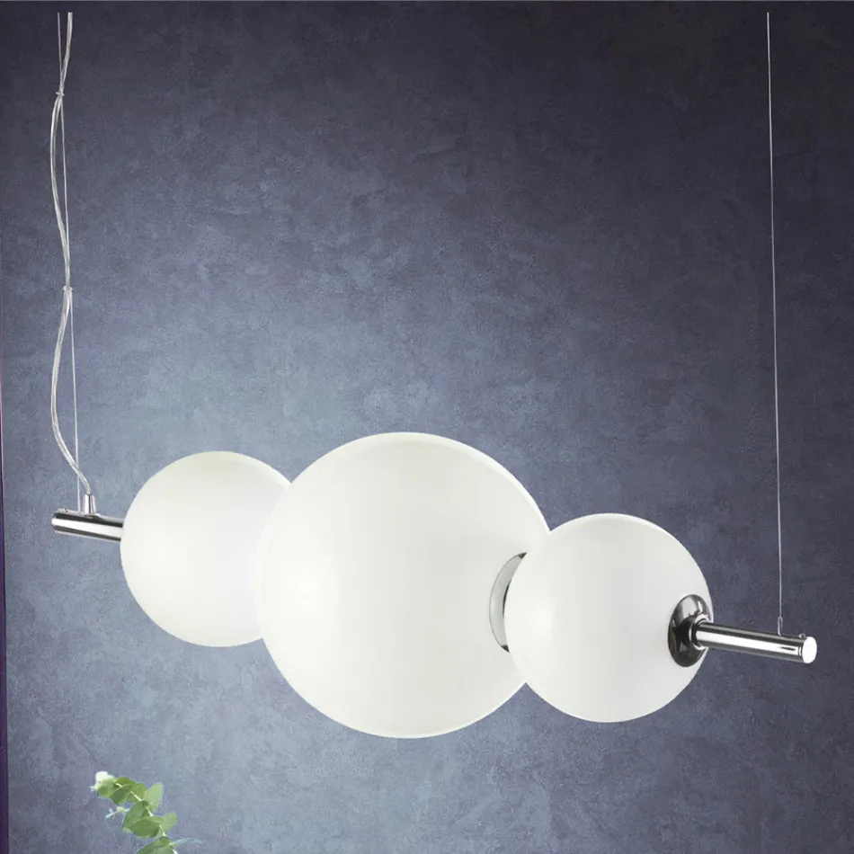 Lámpara de suspensión artesanal en vidrio veneciano estratificado - Jupiter Viadurini