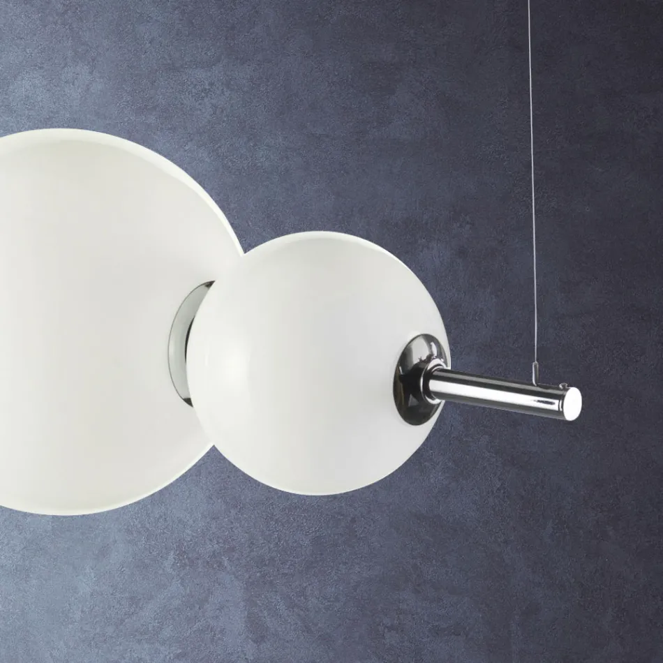 Lámpara de suspensión artesanal en vidrio veneciano estratificado - Jupiter Viadurini