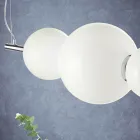 Lámpara de suspensión artesanal en vidrio veneciano estratificado - Jupiter Viadurini