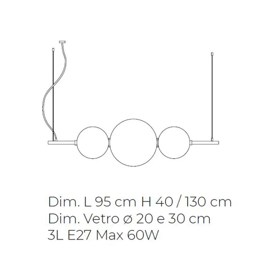 Lámpara de suspensión artesanal en vidrio veneciano estratificado - Jupiter Viadurini