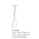 Lámpara colgante artesanal veneciana de vidrio soplado - Cristal Viadurini