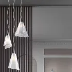 Lámpara colgante artesanal veneciana de vidrio soplado - Cristal Viadurini