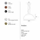 acero suspensión bicolor Lamp, Ø60xh.30xL.cavo100cm, Tara Viadurini