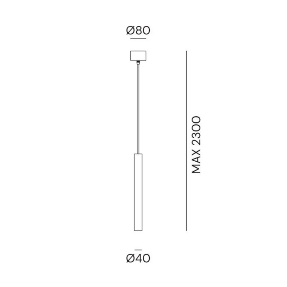 Lámpara de suspensión cilíndrica Ø4 Girasoli Il Fanale Viadurini