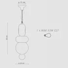 Lámpara de suspensión con 3 elementos de diferentes formas Made in Italy - Bumbum Viadurini