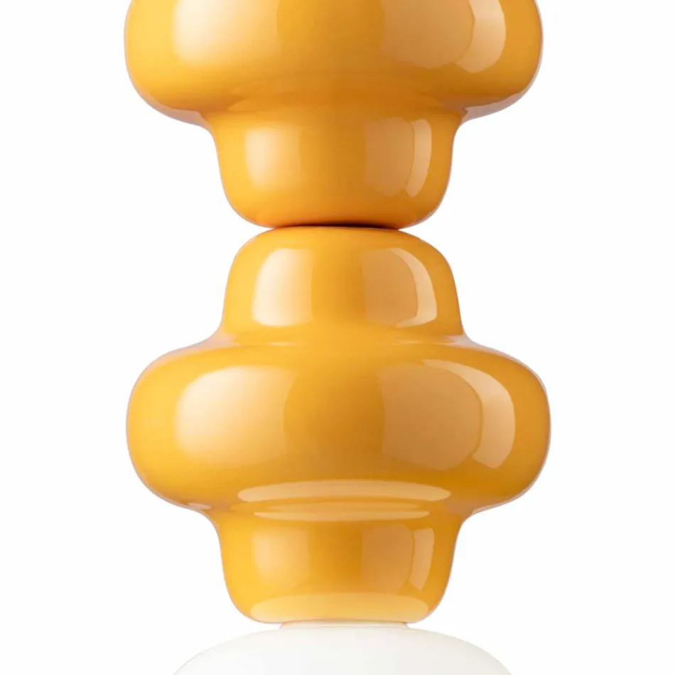 Lámpara de suspensión de 4 elementos en cerámica y vidrio Made in Italy - Capocabana Viadurini