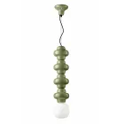 Lámpara de suspensión de 4 elementos en cerámica y vidrio Made in Italy - Capocabana Viadurini