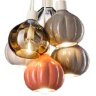 Lámpara de suspensión de 6 elementos en cerámica y vidrio Made in Italy - Afoxe Viadurini