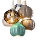 Lámpara de suspensión de 6 elementos en cerámica y vidrio Made in Italy - Afoxe Viadurini