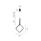 Lámpara de Suspensión con Formas Geométricas y Detalle en Imitación de Piel - Ciprés Viadurini