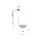 Lámpara de Suspensión con Inserto Extraíble en Vidrio Granulado - Catalpa Viadurini