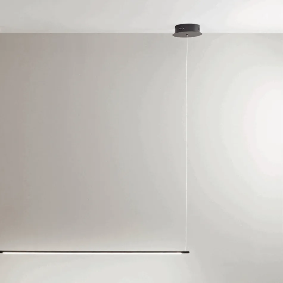 Lámpara colgante con luz LED y cables de longitud regulable - Naranja Viadurini