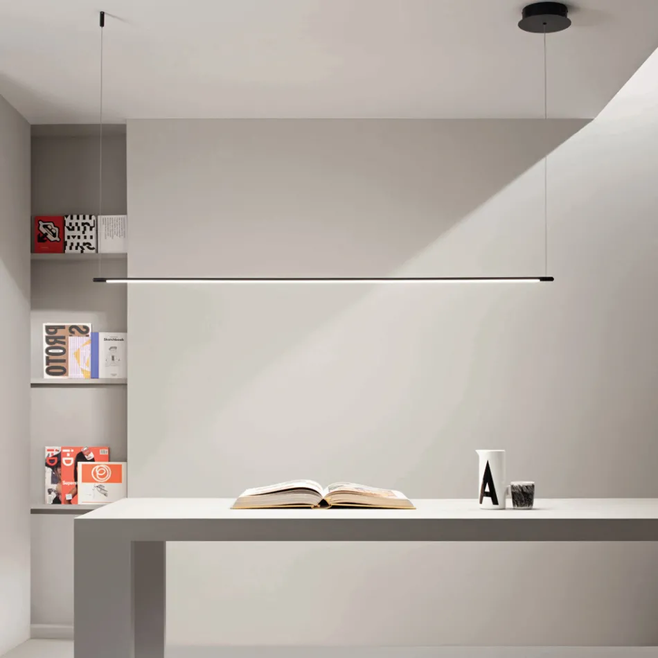 Lámpara colgante con luz LED y cables de longitud regulable - Naranja Viadurini