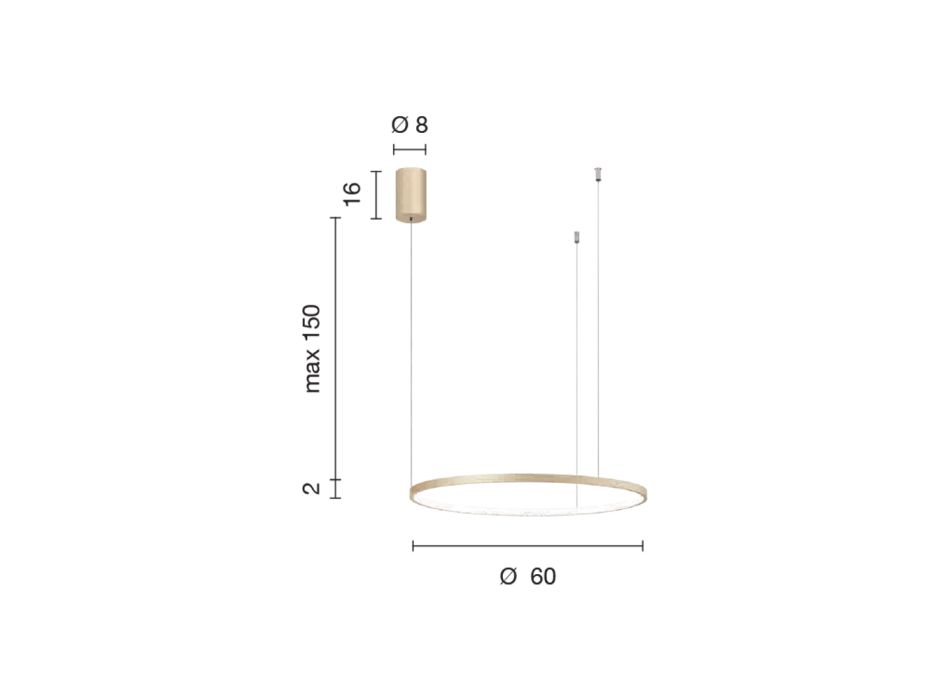 Lámpara Colgante con Luz LED Redonda Horizontal en Metal - Mulberry Viadurini