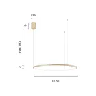 Lámpara Colgante con Luz LED Redonda Horizontal en Metal - Mulberry Viadurini