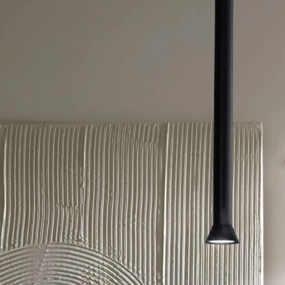 Lámpara de Suspensión con Estructura Metálica y Cables Regulables - Abedul Viadurini