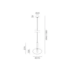 Lámpara de suspensión con vidrio de varias formas Made in Italy - Sintonia Viadurini