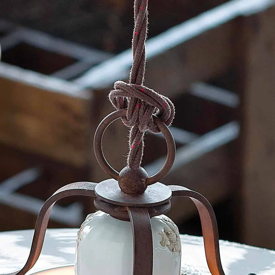 suspensión país lámpara de cerámica y metal Sara Ferroluce Viadurini