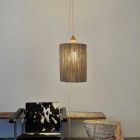 Lámpara colgante / lámpara de pie en madera y 100% lana bois. Viadurini