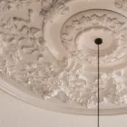 Lámpara Suspensión Diseño Yeso Blanco y Aluminio Negro 1 Cono - Tesera Viadurini