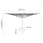 Lámpara Suspensión Diseño Yeso Blanco y Aluminio Negro 1 Cono - Tesera Viadurini