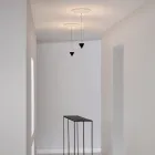 Lámpara Suspensión Diseño Yeso Blanco y Aluminio Negro 1 Cono - Tesera Viadurini