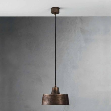 suspensión de diseño de la lámpara de hierro antiguo Jean Il Fanale Viadurini