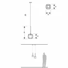 Lámpara de suspensión de diseño en metal brillante Made in Italy - Donatina Viadurini