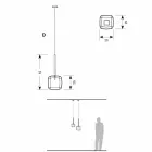 Lámpara de suspensión de diseño en metal brillante Made in Italy - Donatina Viadurini